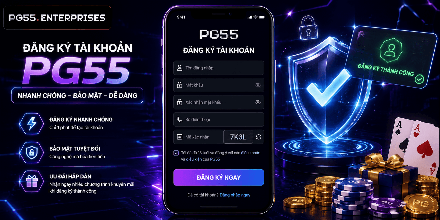 PG55 | Link PG55.Com Chính Thức 2026 | Đăng Ký Mới +155K 24 Đăng ký tài khoản PG55 chi tiết